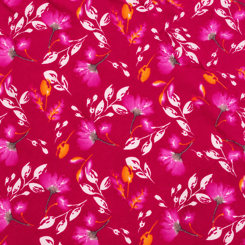Pranjul 1802 Magenta Floral Printed Women's Nighty