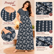 Pranjul 1808 nighty front-open zipper detail