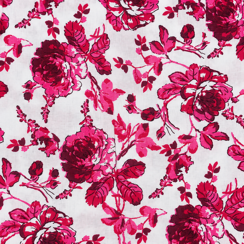 Luxmi Floral Printed Cotton Frock Nighty for Women – Pink & White Titanic Neck Nightgown