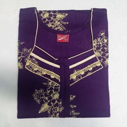 Purple background yellow floral pattern Nighty
