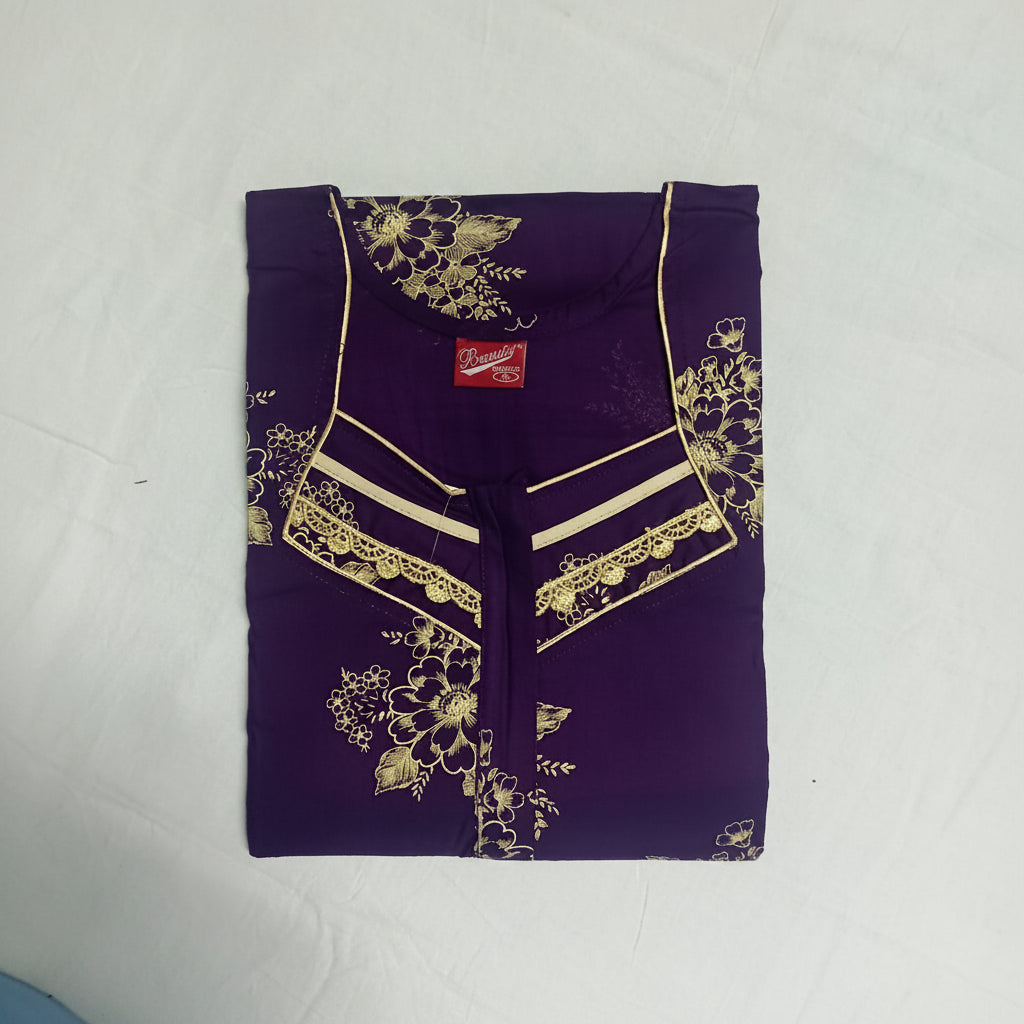 Purple background yellow floral pattern Nighty