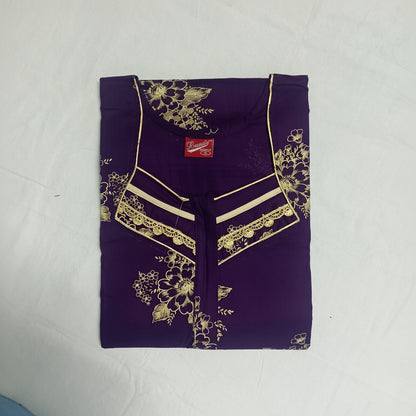 Purple background yellow floral pattern Nighty