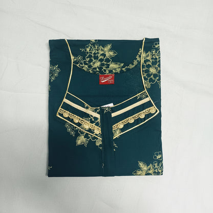 Green background yellow floral pattern Nighty