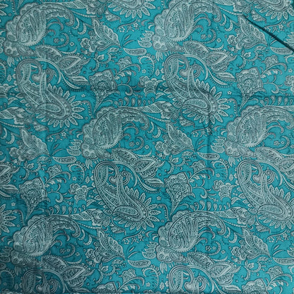Teal Color Floral Pattern Nighty