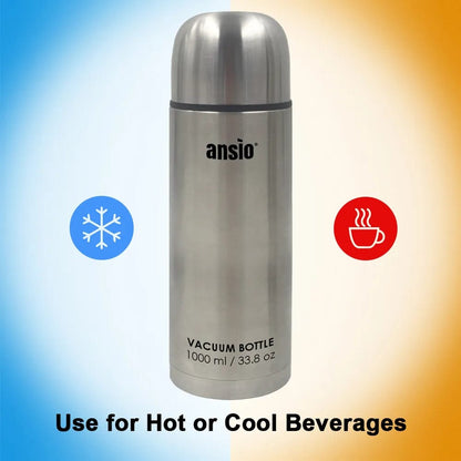 Ansio Vacuum Bottle Double Wall Stainless Steel Flasks - 1000ml Kitchen & Dining