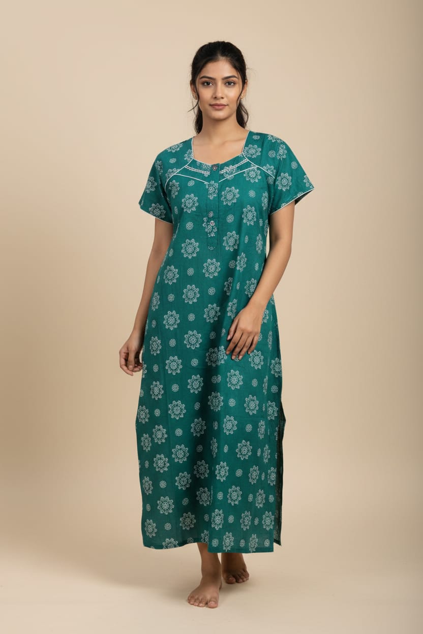 Beauty Cotton Nighty 2XL / 1001 / Royal Blue Onezeros.in