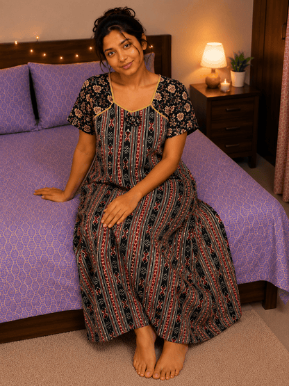 Beauty Dreamy Stripes Nighty Onezeros.in