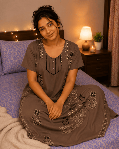 Beauty Rustic Bloom Nighty for Women Sleepwear 2XL Onezeros.in