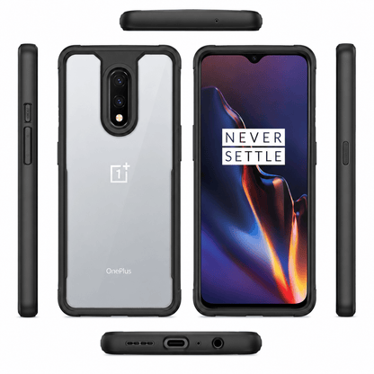 BERLOK Transparent Phone Case For Oneplus 7 Back Cover Black Onezeros.in