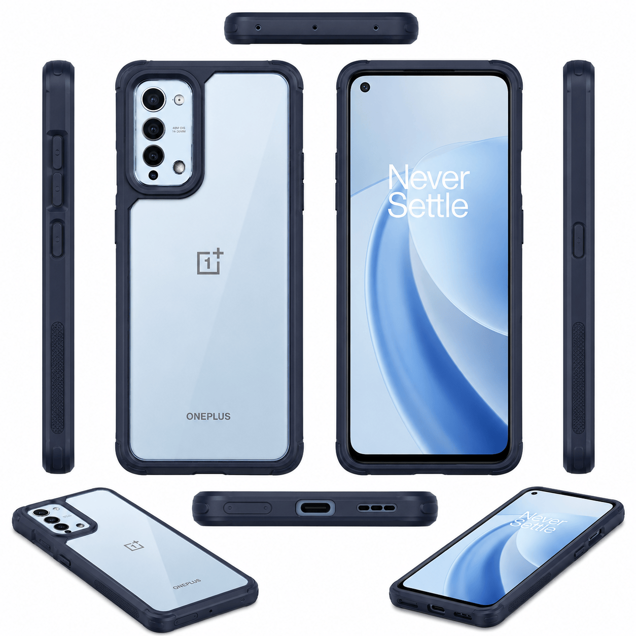 BERLOK Transparent Phone Case For OnePlus 9R Back Cover Black Onezeros.in