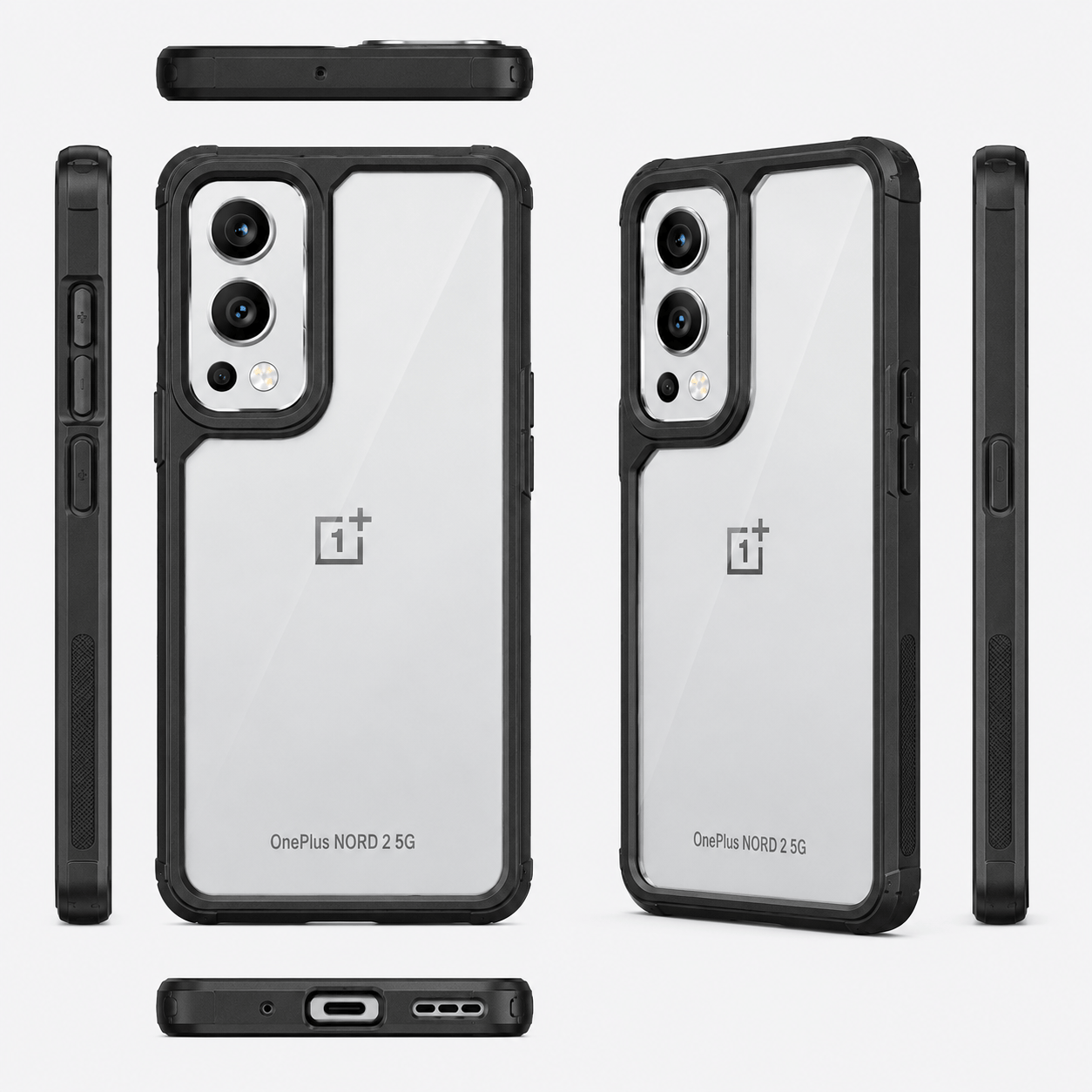 BERLOK Transparent Phone Case For OnePlus Nord 2 5G Back Cover Black Onezeros.in