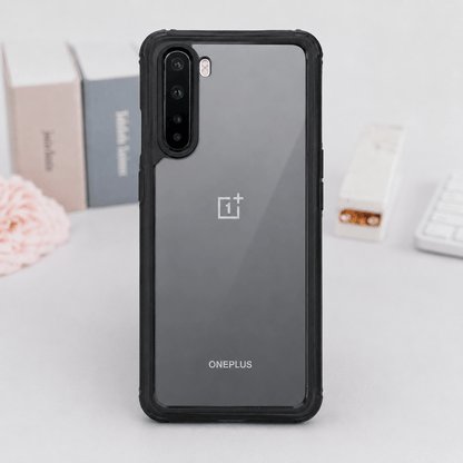 BERLOK Transparent Phone Case For OnePlus Nord Mobile Back Cover Black Onezeros.in