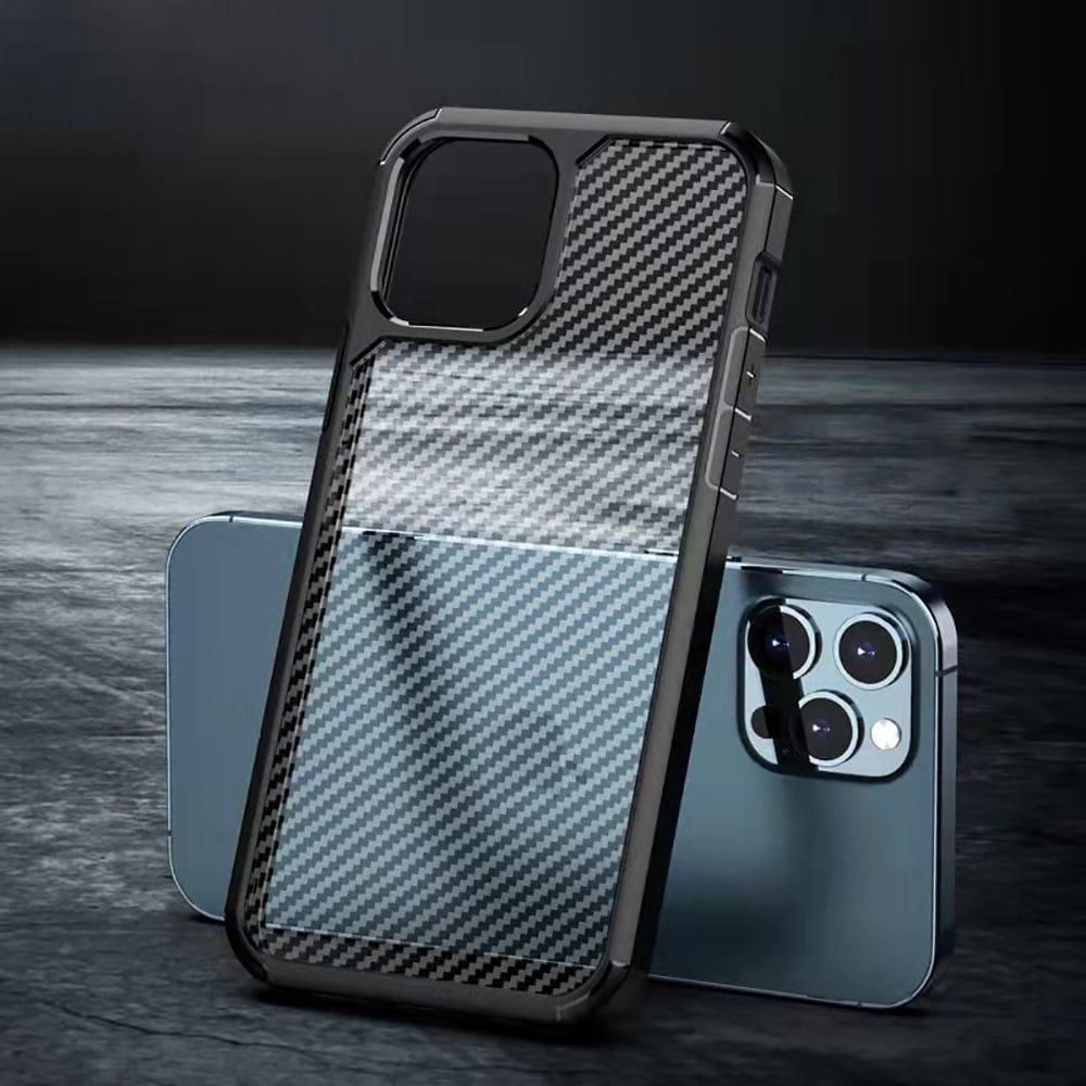 Carbon Fiber Design Phone Case for iPhone 12 Pro Mobile Back Cover Black Onezeros.in