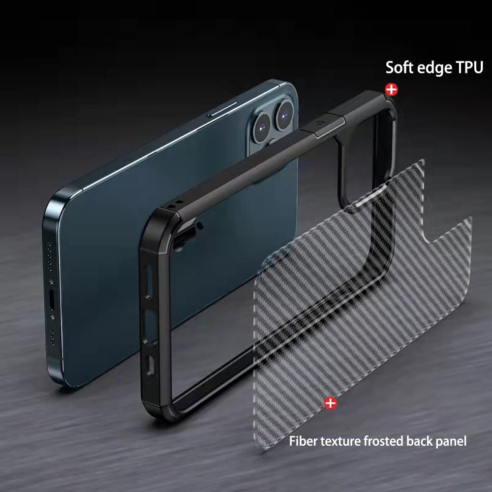 Carbon Fiber Design Phone Case for iPhone 12 Pro Mobile Back Cover Black Onezeros.in