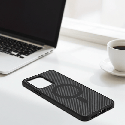 Carbon Fiber Megsafe Design Phone Case for Moto Edge 40 Neo Back Cover Onezeros.in