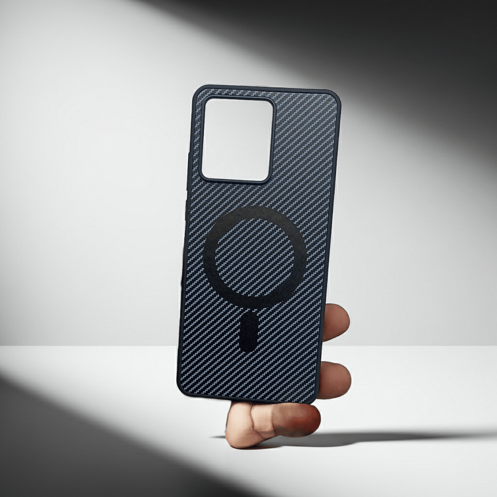 Carbon Fiber Megsafe Design Phone Case for Moto Edge 40 Neo Back Cover Onezeros.in