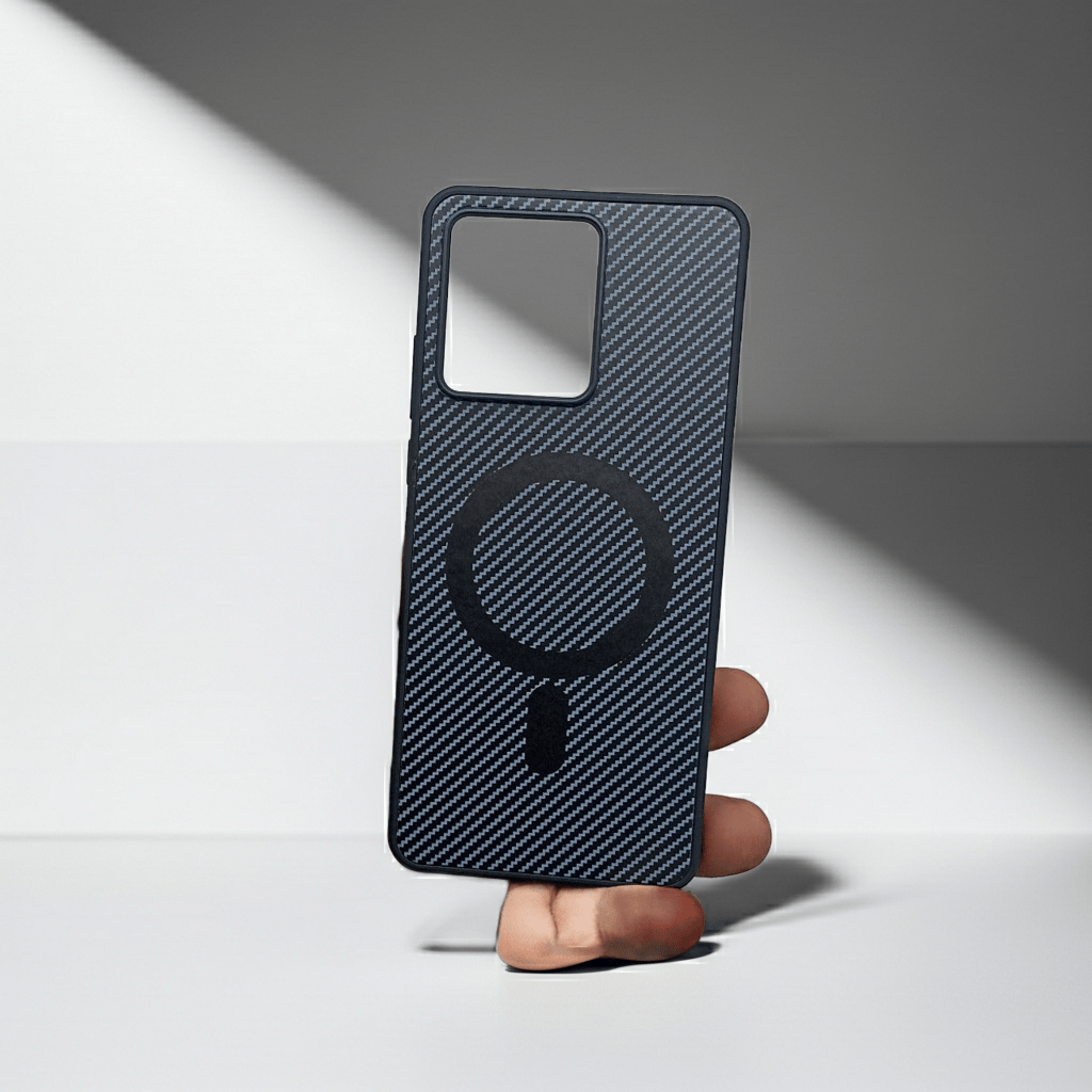 Carbon Fiber Megsafe Design Phone Case for Moto Edge 40 Neo Back Cover Onezeros.in