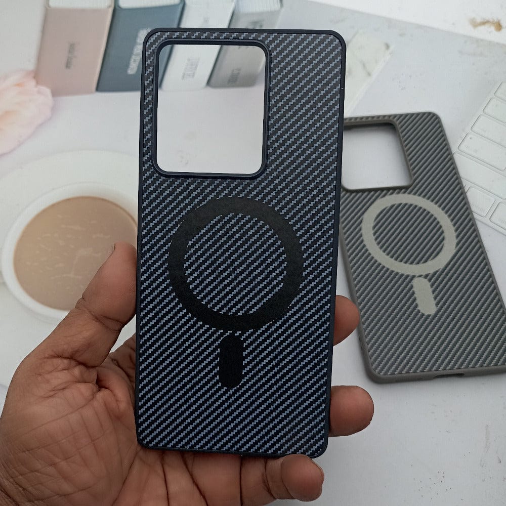 Carbon Fiber Megsafe Design Phone Case for Vivo T2 Pro Back Cover Black Onezeros.in