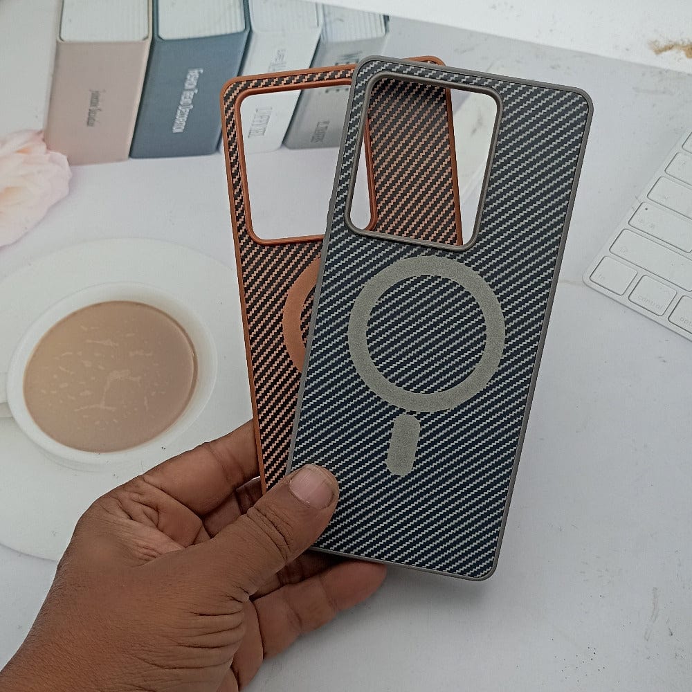 Carbon Fiber Megsafe Design Phone Case for Vivo T2 Pro Back Cover Onezeros.in