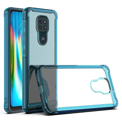 Clear Transparent Mobile Cover for Moto G9 Blue Onezeros.in