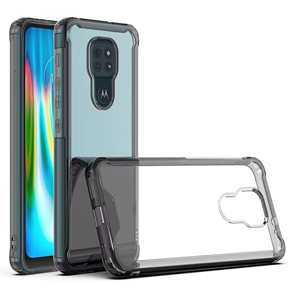 Clear Transparent Mobile Cover for Moto G9 Black Onezeros.in