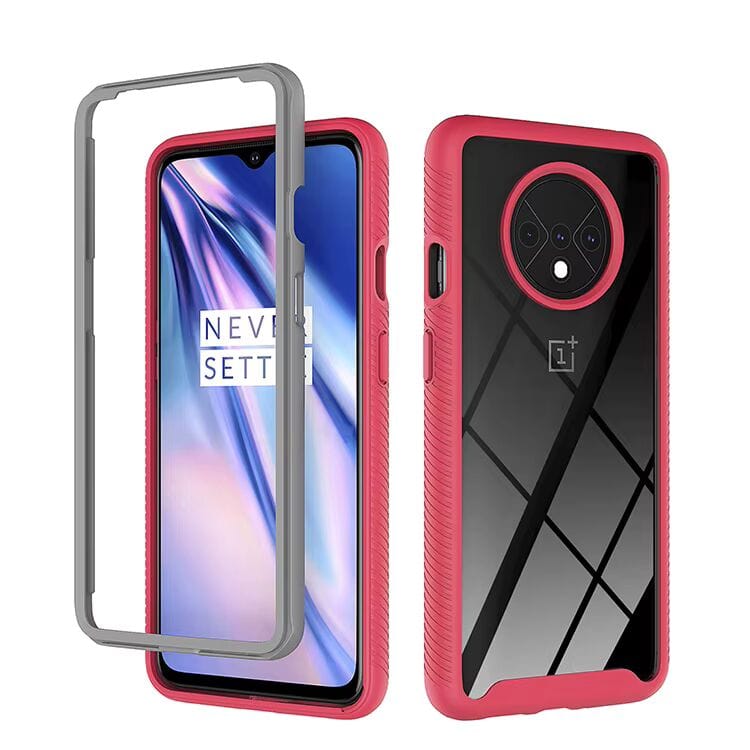Clear Transparent Mobile Cover for OnePlus 7T Red Onezeros.in