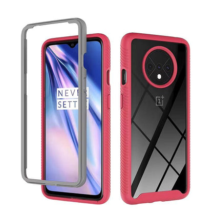 Clear Transparent Mobile Cover for OnePlus 7T Red Onezeros.in
