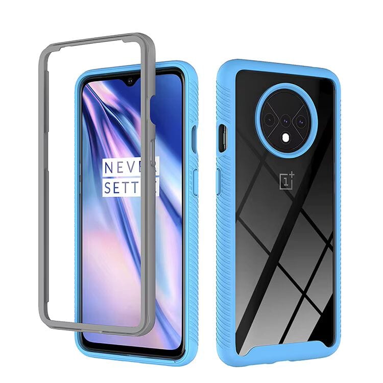 Clear Transparent Mobile Cover for OnePlus 7T Blue Onezeros.in