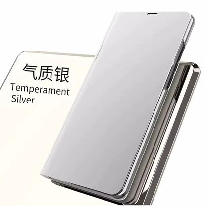 Clear View Standing Flip Cover For OPPO A5 2020 Silver Onezeros.in