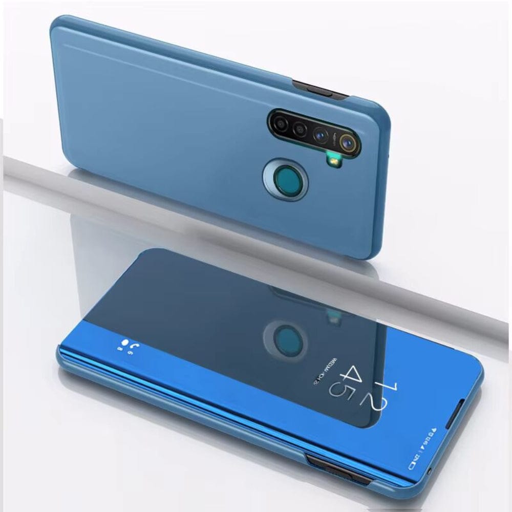 Clear View Standing Flip Cover For Realme 5 Blue Onezeros.in