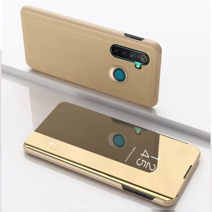 Clear View Standing Flip Cover For Realme 5 Gold Onezeros.in