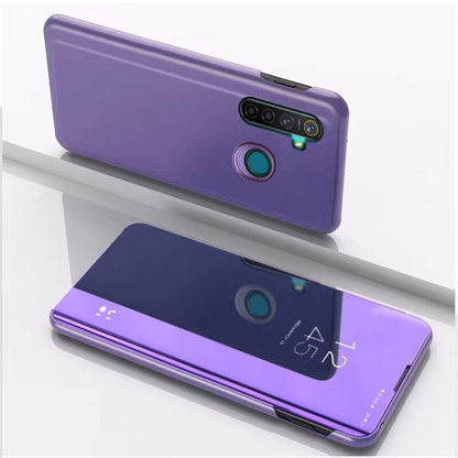 Clear View Standing Flip Cover For Realme 5 Purple Onezeros.in