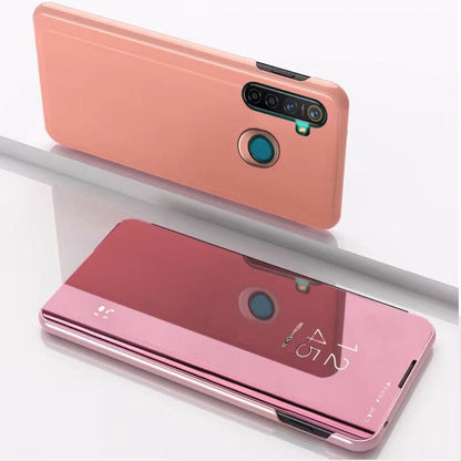 Clear View Standing Flip Cover For Realme 5 Pink Onezeros.in