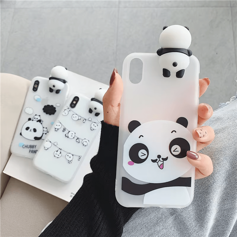 Cute Silicone Panda Cartoon Mobile Cover for Redmi 9A Onezeros.in