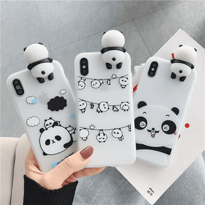 Cute Silicone Panda Cartoon Mobile Cover for Redmi 9A Onezeros.in