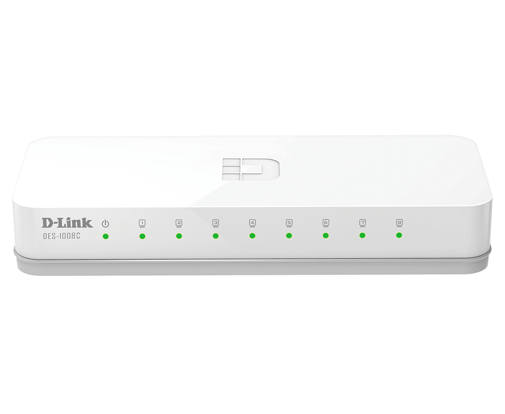 D-Link 8-Port 10/100 Mbps Unmanaged Switch (DES-1008C) Networking
