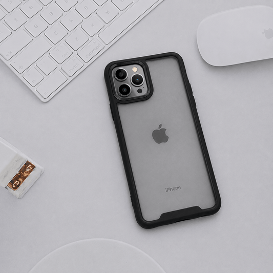 Electroplating Camera Frame Cell Phone Case for iPhone 11 Pro Back Cover Black Onezeros.in