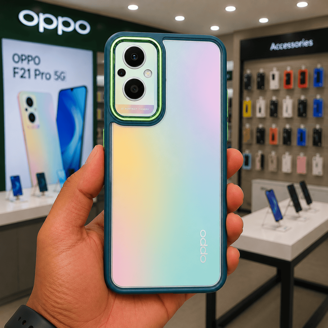 Electroplating Camera Frame Cell Phone Case for OPPO F21 Pro 5G Back Cover Onezeros.in