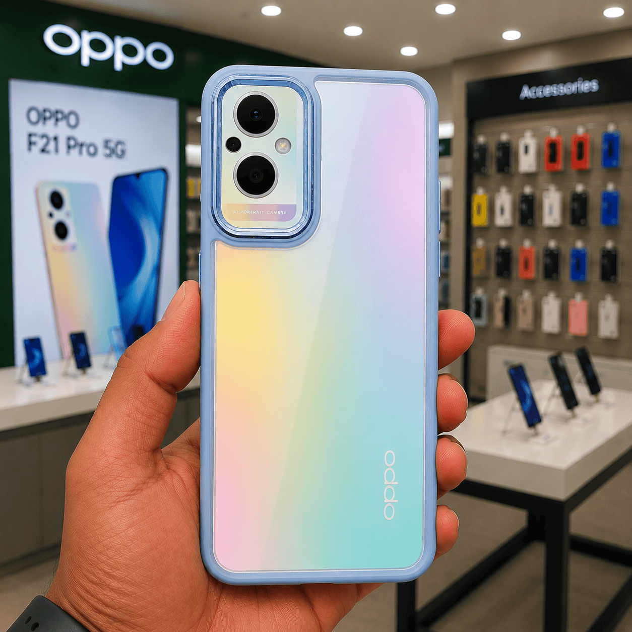 Electroplating Camera Frame Cell Phone Case for OPPO F21 Pro 5G Back Cover Onezeros.in