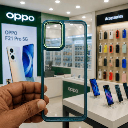 Electroplating Camera Frame Cell Phone Case for OPPO F21 Pro 5G Back Cover Green Onezeros.in