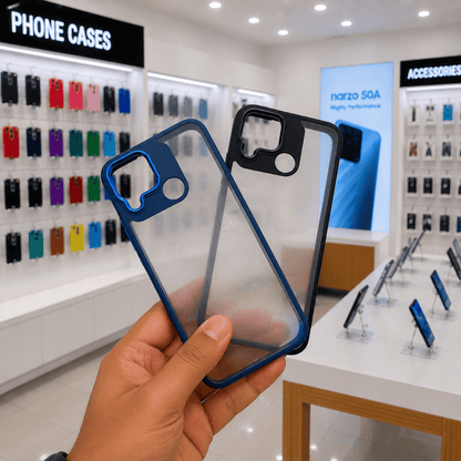 Electroplating Camera Frame Cell Phone Case for Realme Narzo 50A Back Cover Onezeros.in