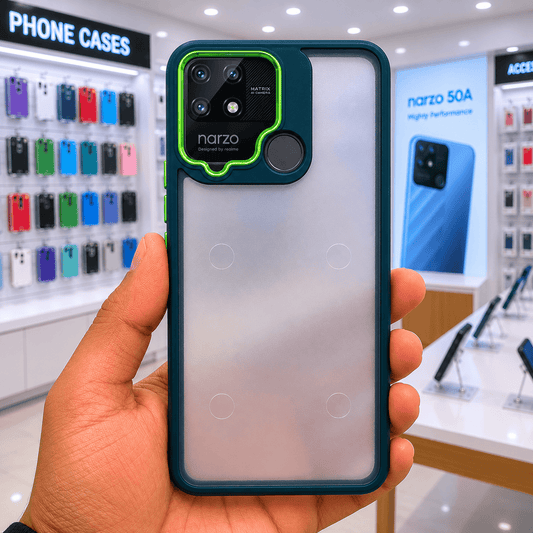 Electroplating Camera Frame Cell Phone Case for Realme Narzo 50A Back Cover Onezeros.in