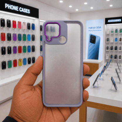Electroplating Camera Frame Cell Phone Case for Realme Narzo 50A Back Cover Onezeros.in