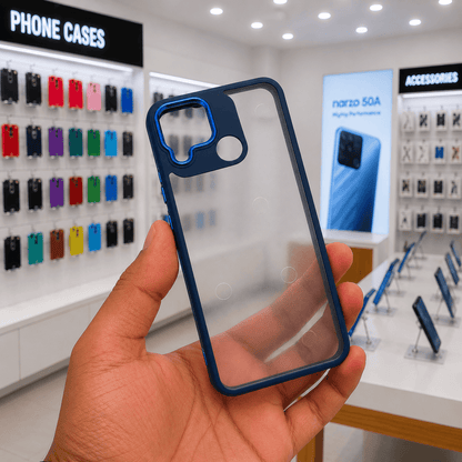 Electroplating Camera Frame Cell Phone Case for Realme Narzo 50A Back Cover Onezeros.in
