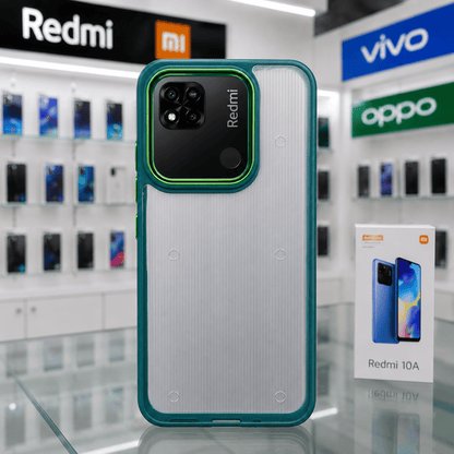 Electroplating Camera Frame Cell Phone Case for Redmi 10A Back Cover Green Onezeros.in