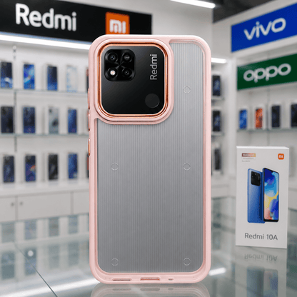 Electroplating Camera Frame Cell Phone Case for Redmi 10A Back Cover Pink Onezeros.in