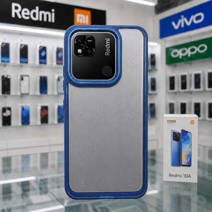 Electroplating Camera Frame Cell Phone Case for Redmi 10A Back Cover Blue Onezeros.in
