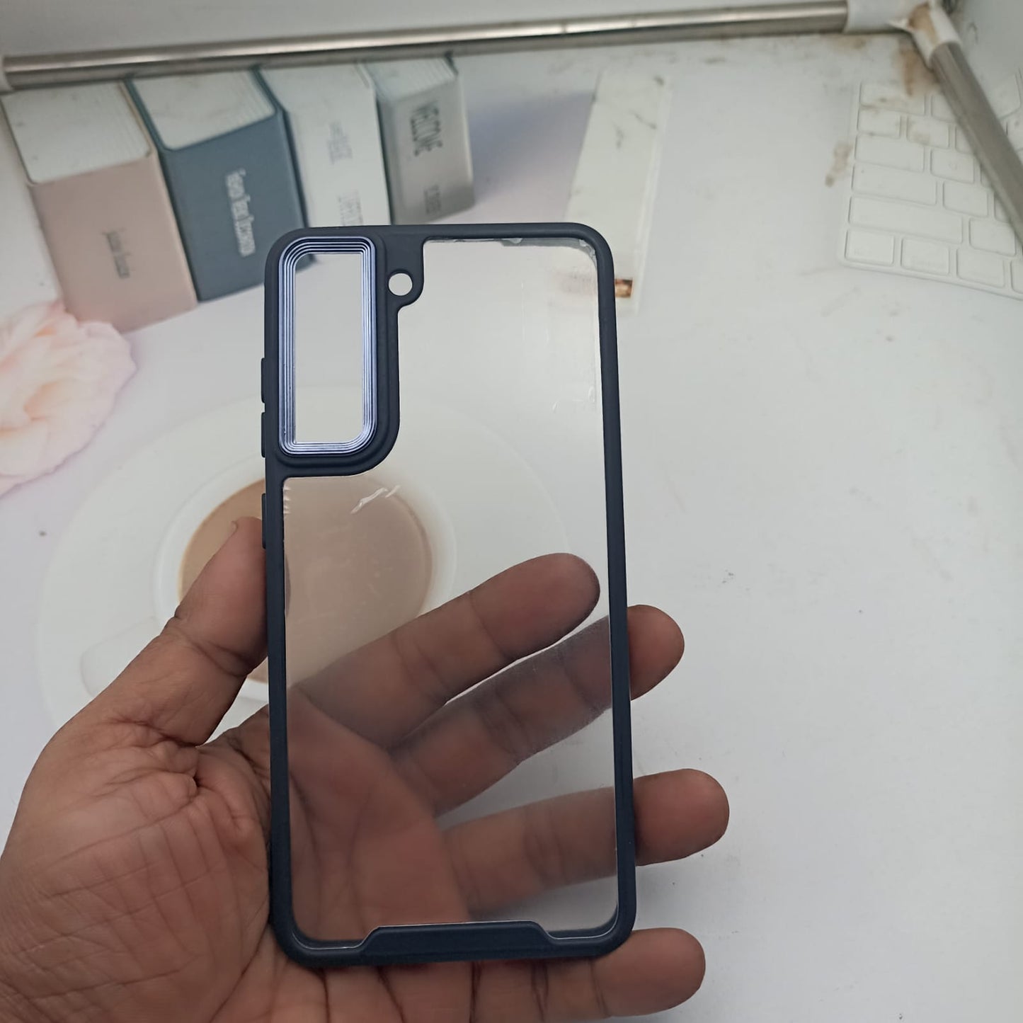 Electroplating Camera Frame Cell Phone Case for Samsung Galaxy S21 FE 5G Back Cover Onezeros.in