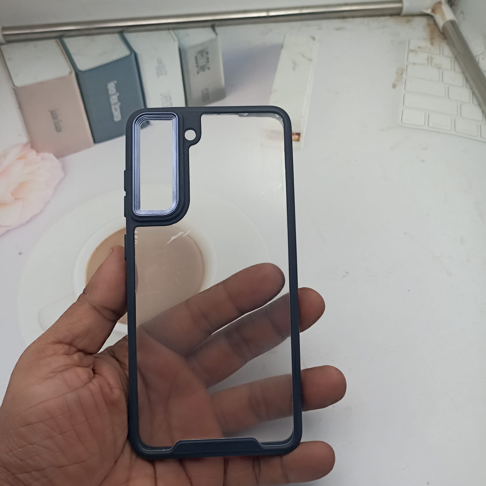 Electroplating Camera Frame Cell Phone Case for Samsung Galaxy S21 FE 5G Back Cover Onezeros.in
