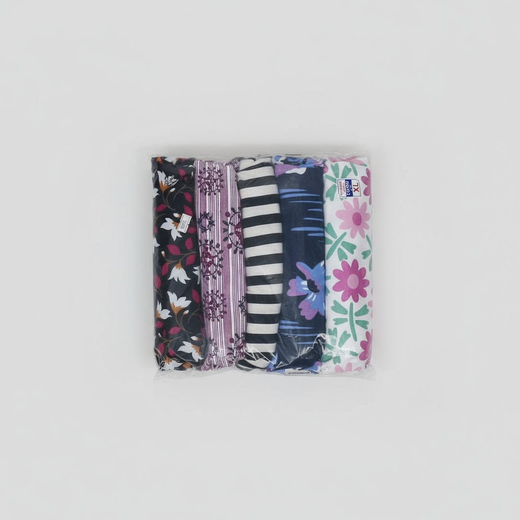 Floral Print Pure Cotton Capri 3/4 pant for Girl (Pack Of 5) Onezeros.in